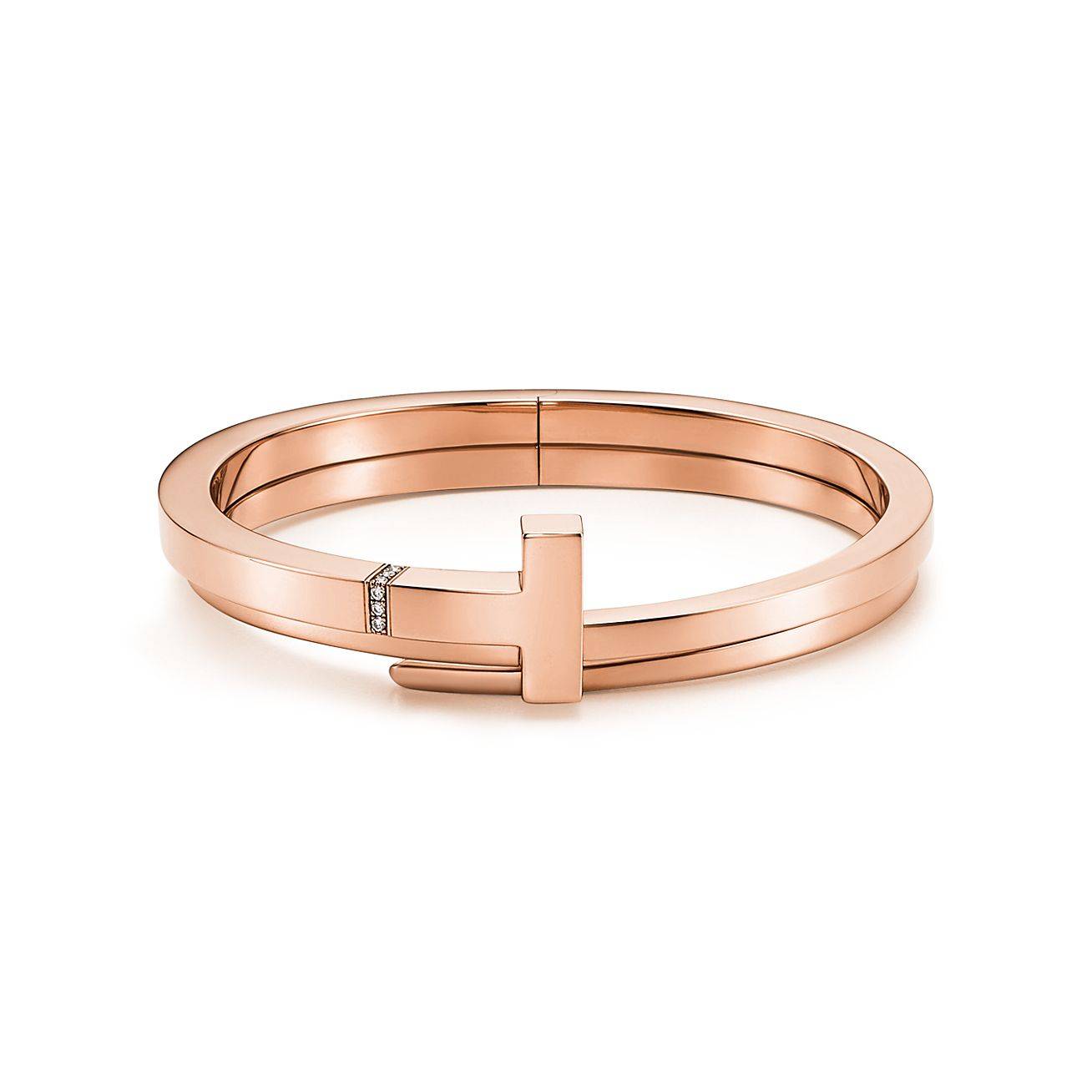 Tiffany T Diamond Square Wrap Bracelet in 18k Rose Gold