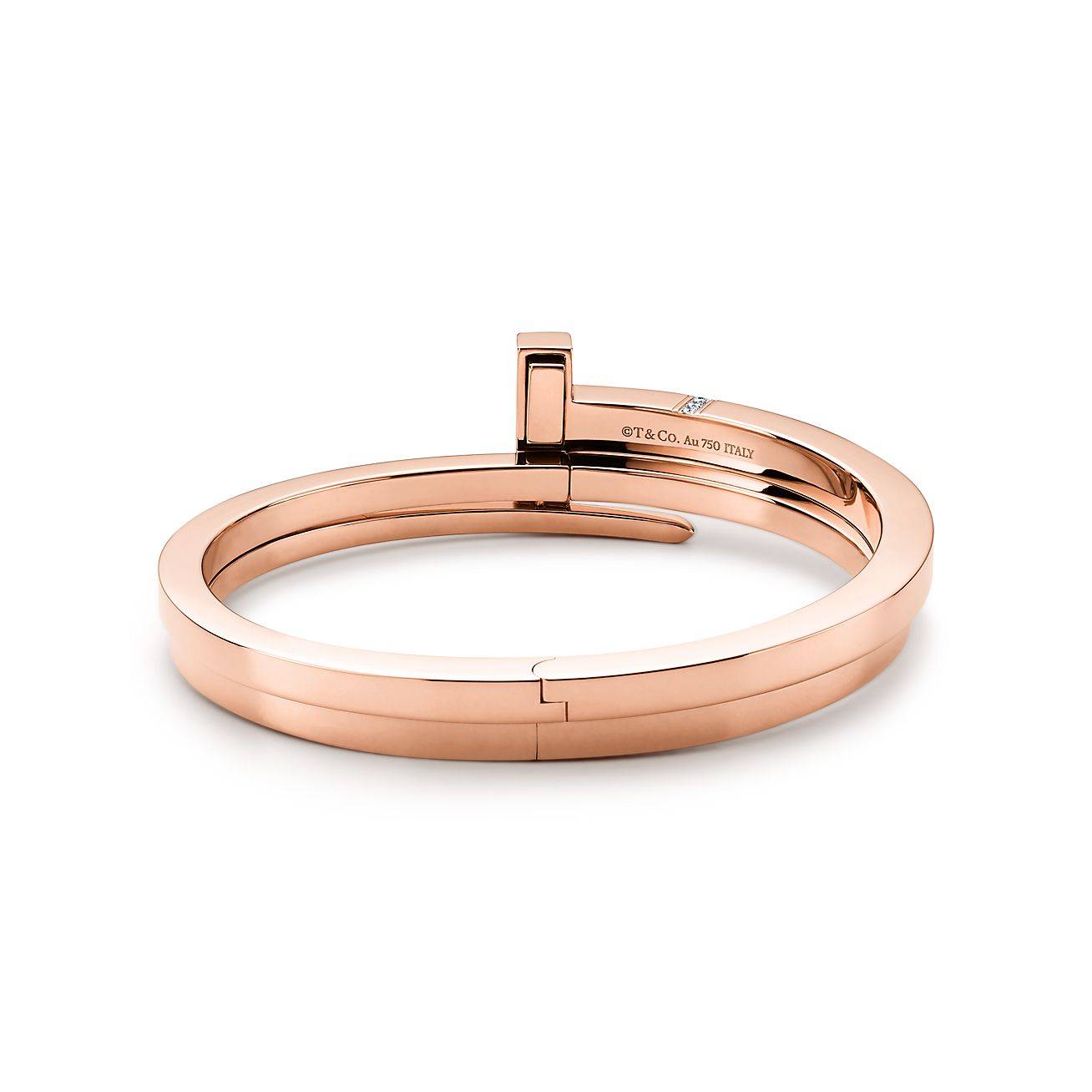 Tiffany T Diamond Square Wrap Bracelet in 18k Rose Gold