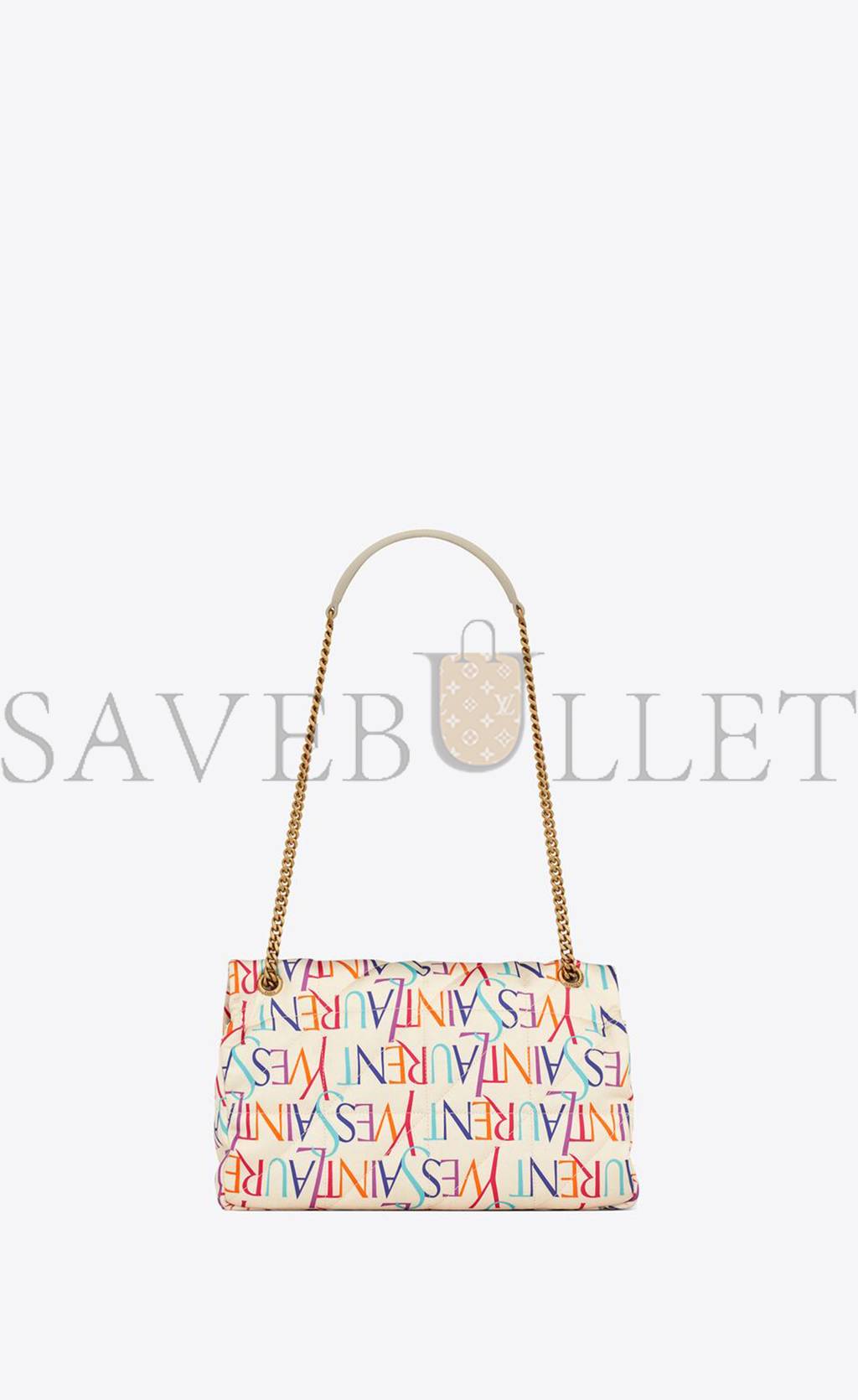 YSL JAMIE MEDIUM CHAIN BAG IN PRINTED YVES SAINT LAURENT SILK 515821FAASJ9076 (25*15*7.5CM)