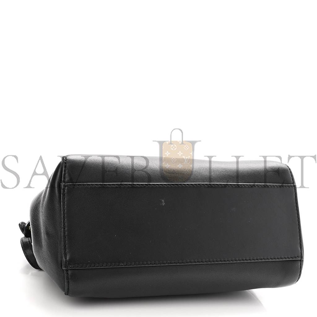 FENDI NAPPA MINI PEEKABOO ICONIC SATCHEL BLACK (23*17*11cm)