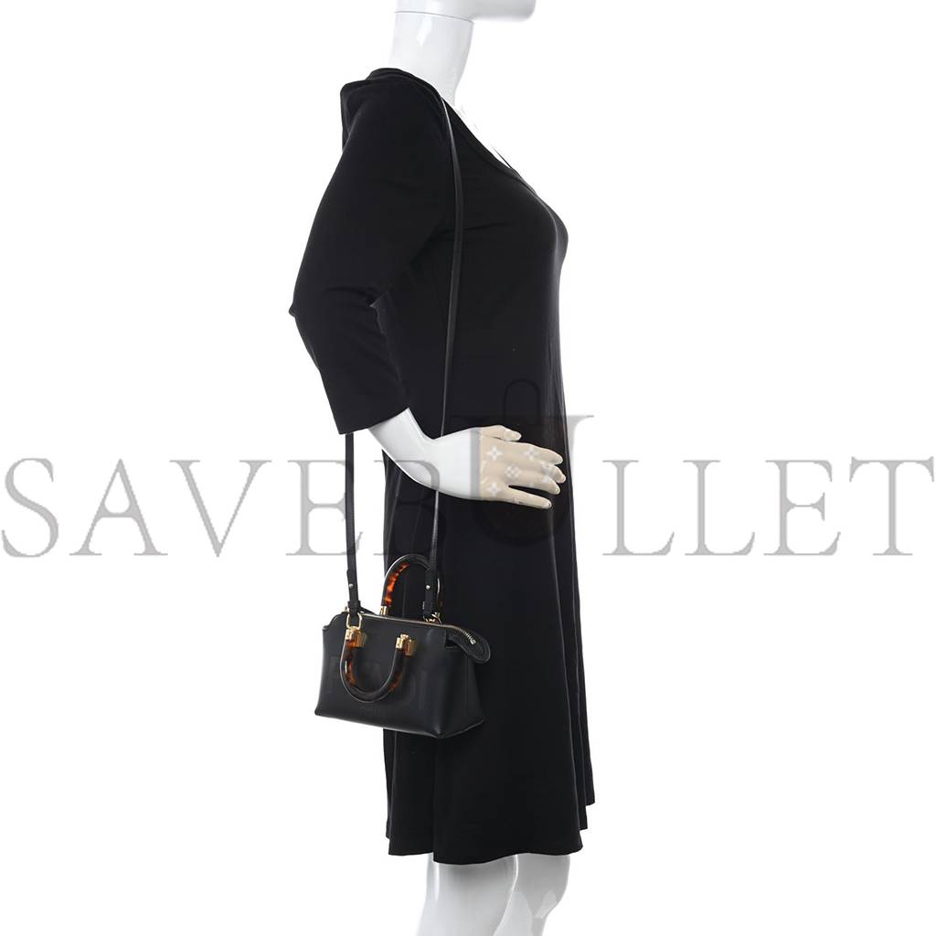 FENDI VITELLO KING PLEXIGLASS LOGO EMBOSSED MINI BY THE WAY TOP HANDLE BOSTON BAG BLACK (18*10*9cm) FENDI VITELLO KING PLEXIGLASS LOGO EMBOSSED MINI BY THE WAY TOP HANDLE BOSTON BAG BLACK (18*10*9cm)